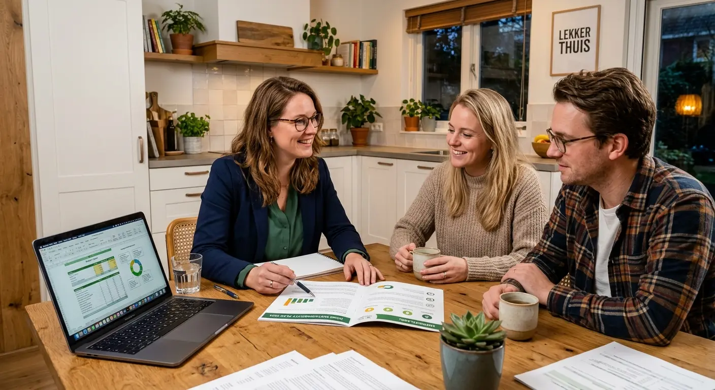 Adviseur bespreekt verduurzaming woning met huiseigenaar