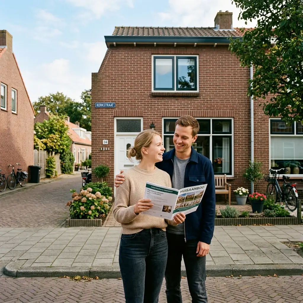 Stel bekijkt woning in Almere