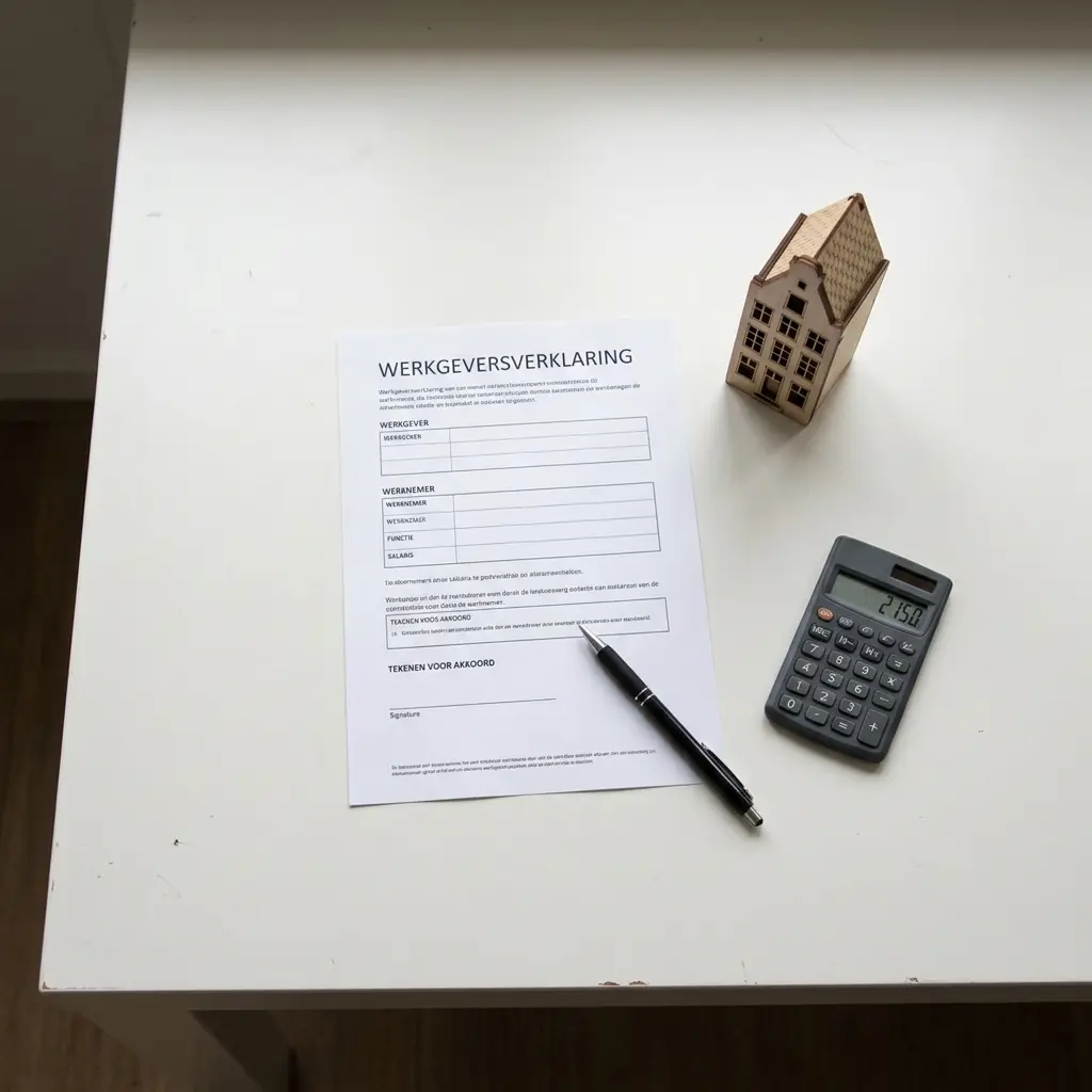 Werkgeversverklaring formulier op bureau klaar om in te vullen
